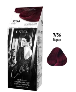 Vopsea-îngrijire pentru păr semipermanentă Celebrity, 7/56 Bordo, 125 ml