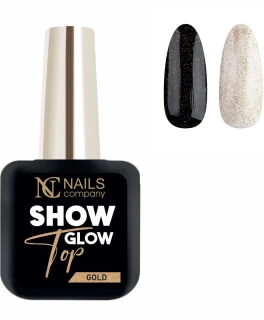 Top lucios cu particule reflectorizante Glow Snow Gold Nails Company, 11 ml