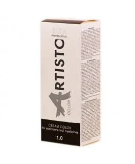 Vopsea-crema pentru sprancene si gene Elea Professional Artisto Color, 1.0 Negru, 65 ml