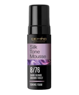 Spuma nuantatoare pentru par SilkTone Mousse DeMira Professional, 8/76 Blond maro-violet, 120 ml