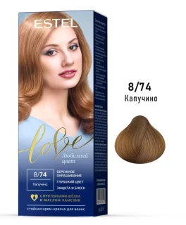 Vopsea-crema permanenta pentru par Estel Love, 8/74 - Cappuccino, 100 ml