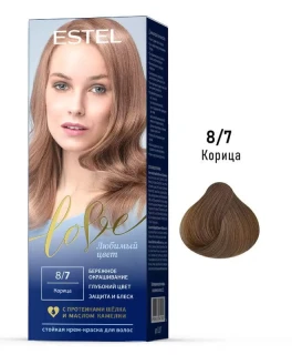 Vopsea-crema permanenta pentru par Estel Love, 8/7 - Scortisoara, 100 ml