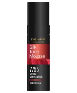 Spuma nuantatoare pentru par SilkTone Mousse DeMira Professional, 7/55 Rosu mahon mediu, 120 ml