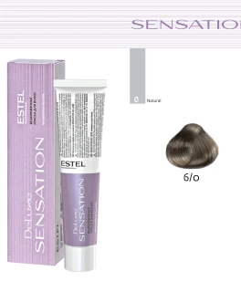 Vopsea fara amoniac pentru par DE LUXE SENSATION, 6/0 Castaniu inchis, 60 ml