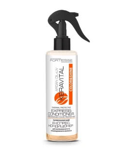 Expres-conditioner cu protectie termica cu ulei de argan si filtru UV pentru par deteriorat vopsit ACME Fortesse KeraVital Color&Shine, 200 ml