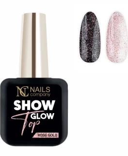 Top lucios cu particule reflectorizante Glow Snow Rose Gold Nails Company, 11 ml