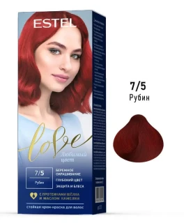Перманентная крем-краска для волос ESTEL Love, 7/5 - Рубин, 100 мл