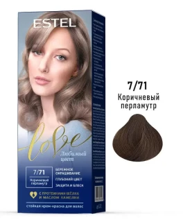 Перманентная крем-краска для волос ESTEL Love, 7/71 - Коричневый перламутр, 100 мл