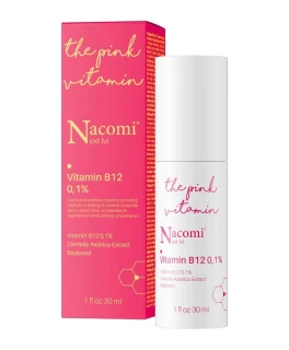 Ser hidratant cu vitamina B12 0,1% pentru ten sensibil si uscat The Pink Vitamin Nacomi Next Level, 30 ml