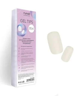 Tipse de gel Runail №7633, 360 buc 'Oval ingustat' (naturale)