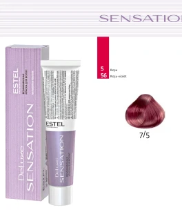 Vopsea fara amoniac pentru par DE LUXE SENSATION, 7/5 Castaniu rosu, 60 ml