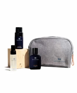 Set de ingrijire a barbii Graham Hill (Pudra curatare pentru fata si barba 40g, Balsam pentru fata si barbii 100ml, Ulei pentru barbii 30ml)
