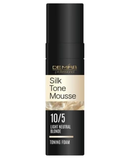 Spuma nuantatoare pentru par SilkTone Mousse DeMira Professional, 10/5 Blond deschis neutru, 120 ml