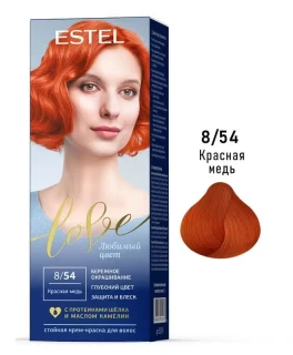 Vopsea-crema permanenta pentru par Estel Love, 8/54 - Rosu-cupru, 100 ml