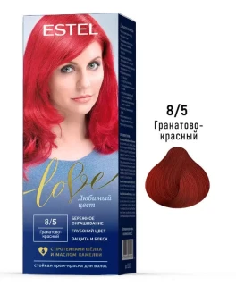 Vopsea-crema permanenta pentru par Estel Love, 8/5 - Rosu-rodie, 100 ml