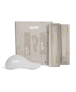Set pentru par gros, uscat si deteriorat NUTRI Christmas 2025 GLYNT (Sampon 250 ml, Masca 200 ml, Perie)