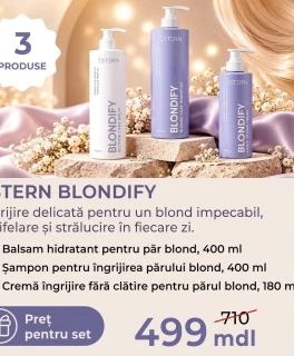 Set Promo pentru păr blond jNOWA Professional ESTERN BLONDIFY (Șampon 400ml, Balsam 400ml, Crema 180ml)