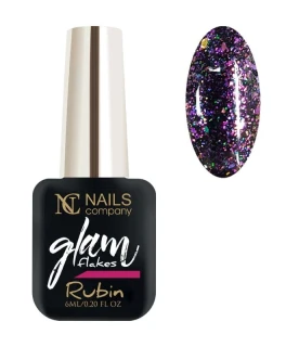 Oja semipermanenta Glam Flakes Rubin Nails Company, 6 ml