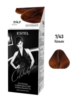 Vopsea-îngrijire pentru păr semipermanentă Celebrity, 7/43 Coniac, 125 ml