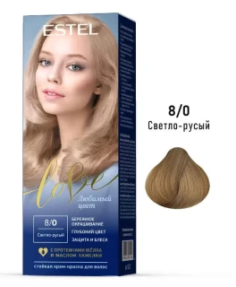 Vopsea-crema permanenta pentru par Estel Love, 8/0 - Blond-deschis, 100 ml
