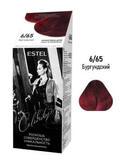 Vopsea-îngrijire pentru păr semipermanentă Celebrity, 6/65 Burgundia, 125 ml