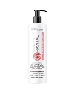 Sampon multifunctional fara sulfati pentru toate tipurile pentru par cu ulei de cocos si filtru UV ACME Fortesse KeraVital Multi-Сreate, 400 ml