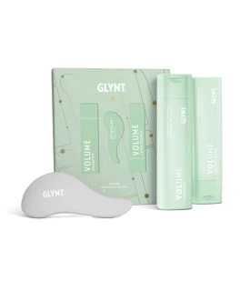 Set pentru par fin VOLUME Christmas 2025 GLYNT (Sampon 250 ml, Balsam 200 ml, Perie)