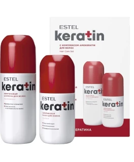 Set tratament cu cheratina pentru par deteriorat Keratin Estel (Sampon 400 ml, Masca 300 ml)
