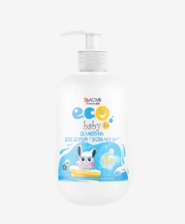 Șampon pentru copii cu extract de bumbac și ulei de in ACME EcoBaby 3+, 500 ml