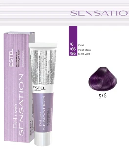 Vopsea fara amoniac pentru par DE LUXE SENSATION, 5/6 Saten deschis violet, 60 ml