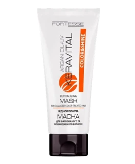 Masca restauratoare cu ulei de argan si filtru UV pentru par deteriorat vopsit ACME Fortesse KeraVital Color&Shine, 200 ml