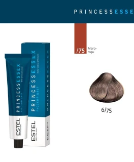 Vopsea cremă permanentă pentru păr PRINCESS ESSEX, 6/75 Castaniu închis maroniu-roşu, 60 ml