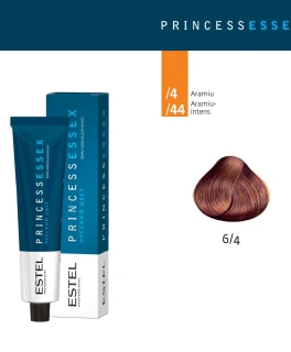 Vopsea cremă permanentă pentru păr PRINCESS ESSEX, 6/4 Castaniu închis aramiu, 60 ml