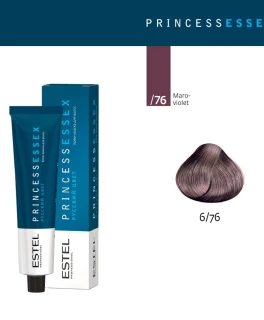 Vopsea cremă permanentă pentru păr PRINCESS ESSEX, 6/76 Castaniu închis maroniu-violet, 60 ml