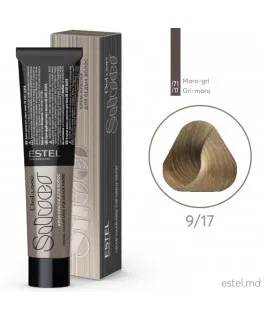 Vopsea-cremă permanentă pentru păr alb DE LUXE SILVER, 9/17 Blond gri-maroniu, 60 ml