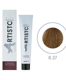 Vopsea permanenta pentru par Elea Professional Artisto Color, 8/37 Castaniu deschis auriu-maroniu, 100 ml