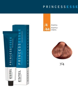 Vopsea cremă permanentă pentru păr PRINCESS ESSEX, 7/4 Castaniu aramiu, 60 ml
